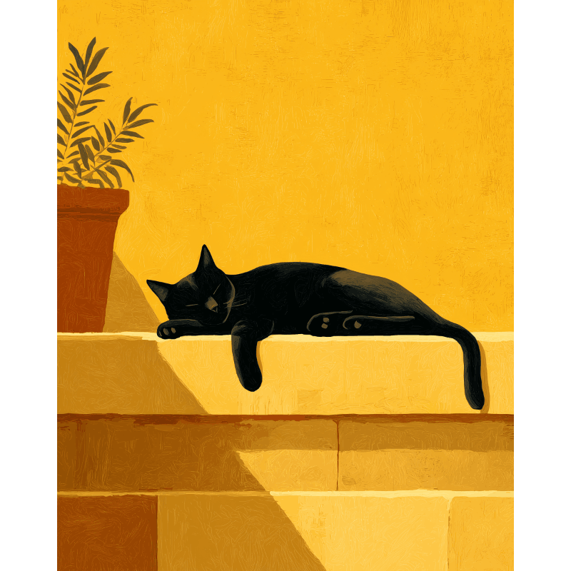 Stairs Cat | Paint by Number- Paint by Numbers