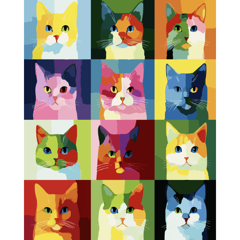 La colección de gatos | Pintar por número- Pintar por números