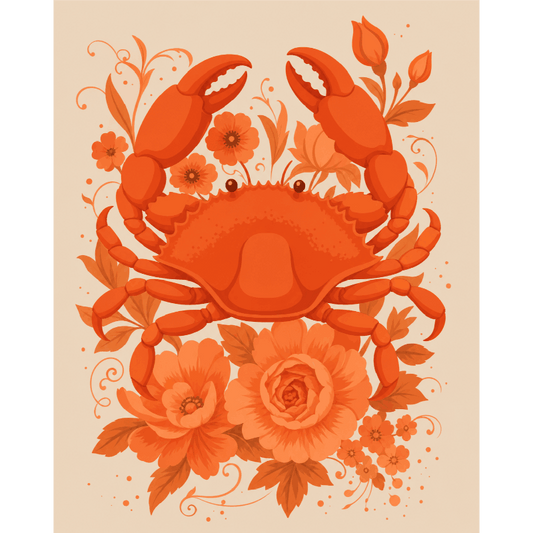 Blooming Crab | Paint by Number- Paint by Numbers