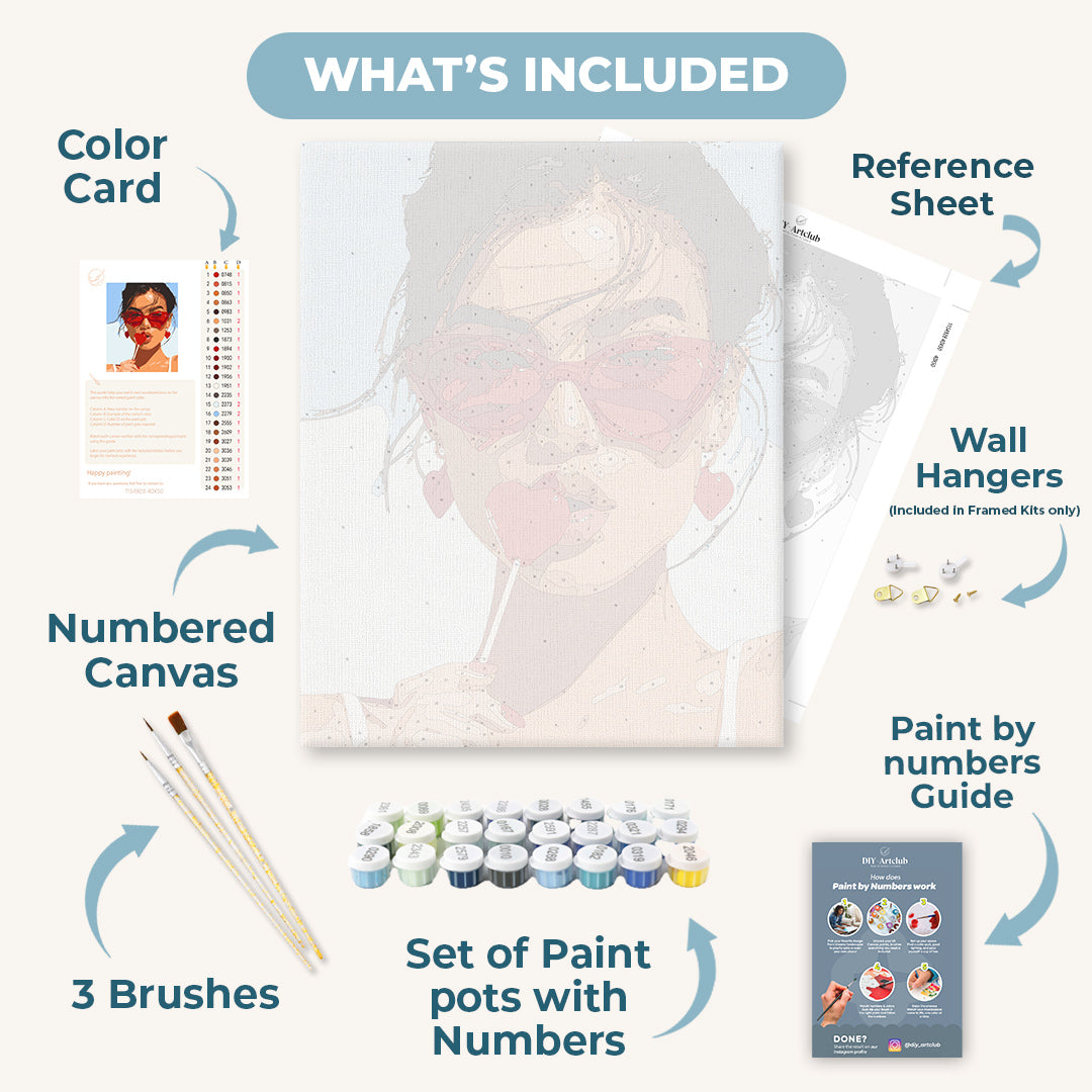 Sucettes cœur | Peinture par numéros