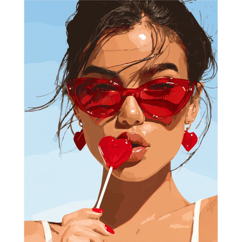 Heart Lollipops | Paint by Number- Paint by Numbers