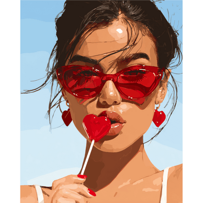Heart Lollipops | Paint by Number- Paint by Numbers