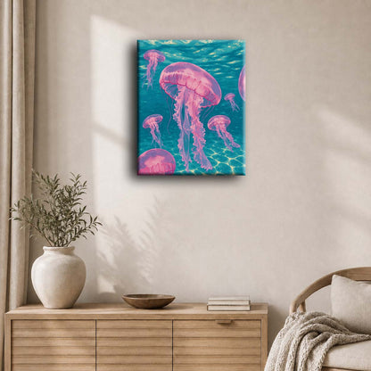 Pink Jelly Fishes | Paint by Number