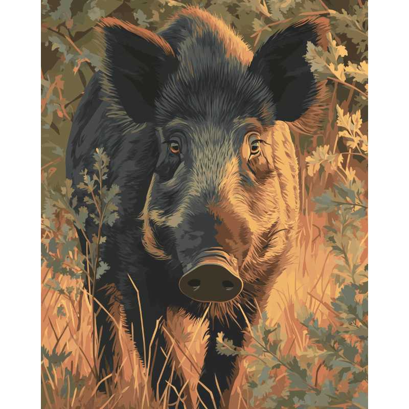 Boar in The Veluwe | Paint by Number- Paint by Numbers