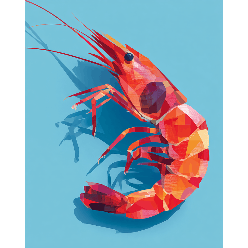 Lonely Shrimp | Paint by Number- Paint by Numbers
