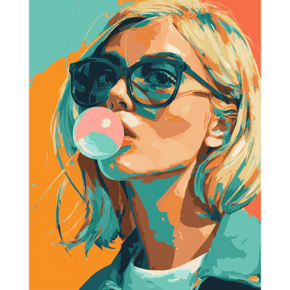Bubblegum Girl | Paint by Number- Paint by Numbers