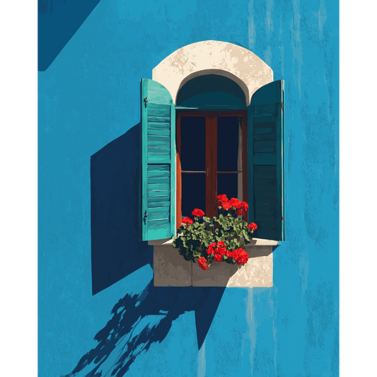Bleu & Floraison | Peinture par numéros - Peinture par numéros