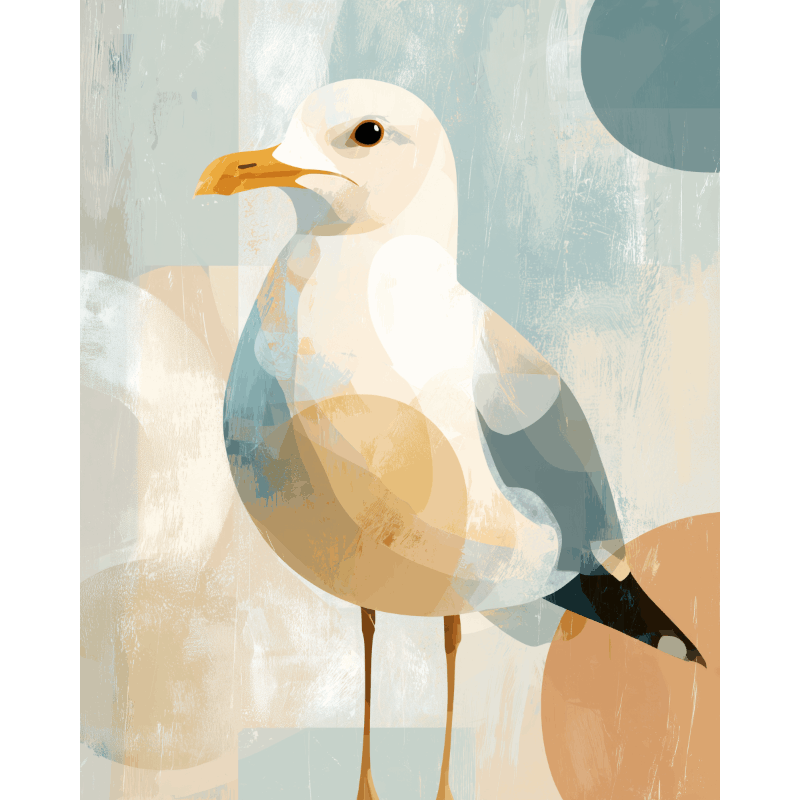Curious Seagull | Paint by Number- Paint by Numbers