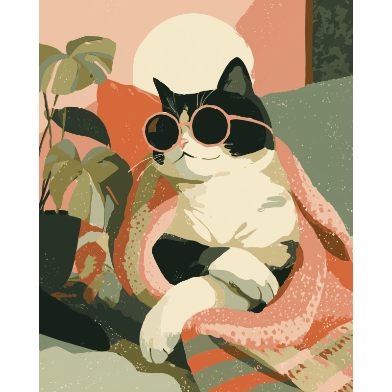 Relaxed Cat | Paint by Number- Paint by Numbers