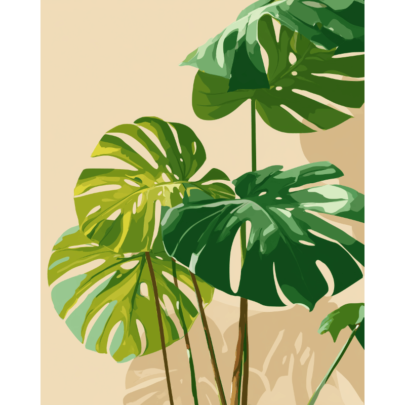 Sunlit Monstera | Paint by Number- Paint by Numbers