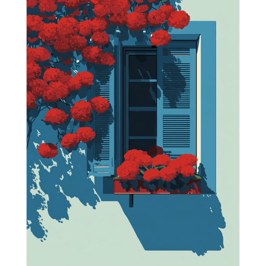 Scarlet Bougainvillea | Paint by Number- Paint by Numbers