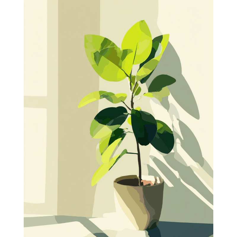 Sunlit Ficus | Paint by Number- Paint by Numbers
