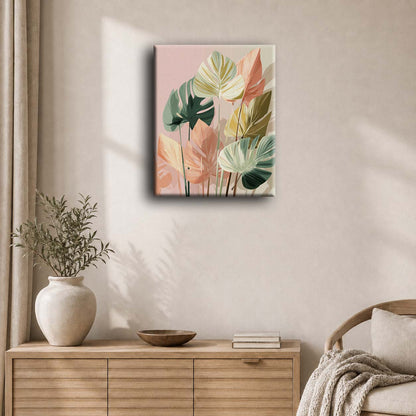 Fersken monstera | Maleri etter tall