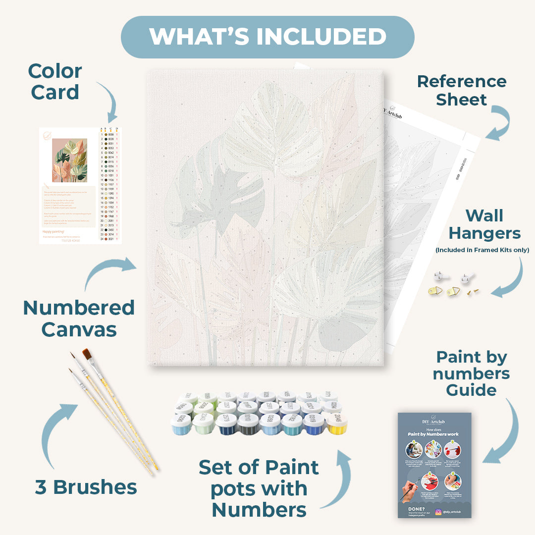 Blush Monstera | Paint by Number