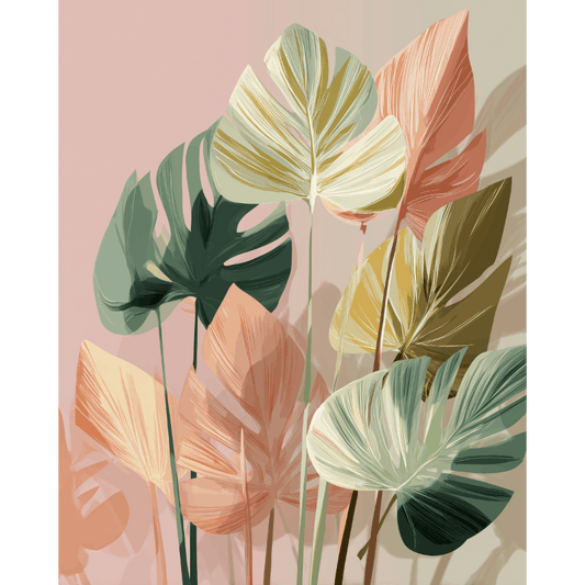 Blush Monstera | Paint by Number- Paint by Numbers