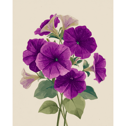 Velvet Petunias | Paint by Number- Paint by Numbers