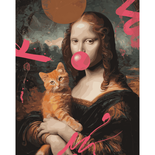Mona and the Cat | Paint by Number- Paint by Numbers