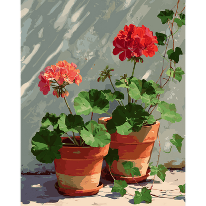 Geranium Corner | Paint by Number- Paint by Numbers