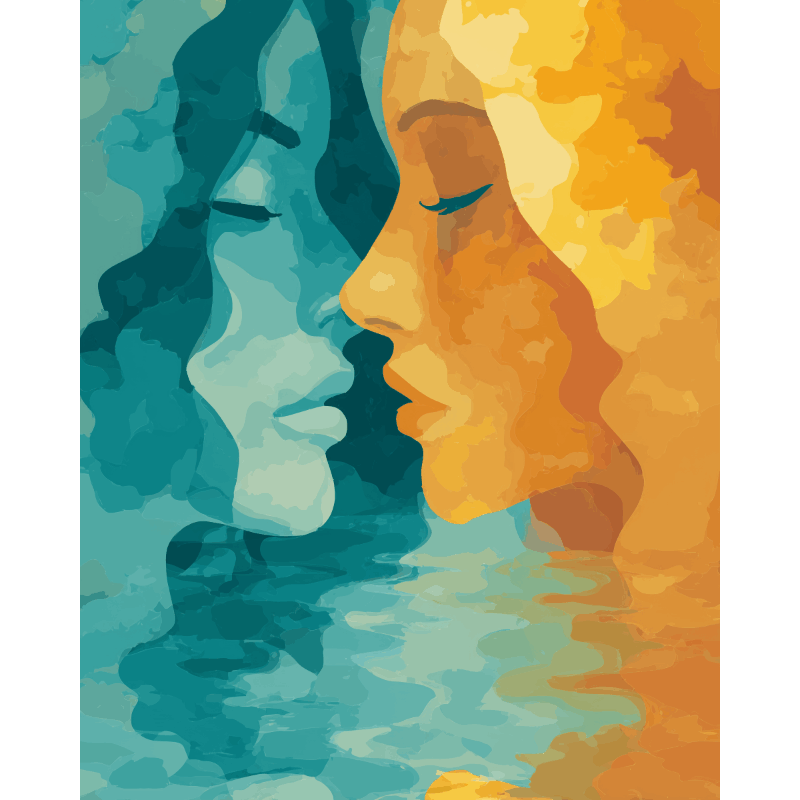 Two Women | Dipingi con i numeri- Dipingi con i numeri