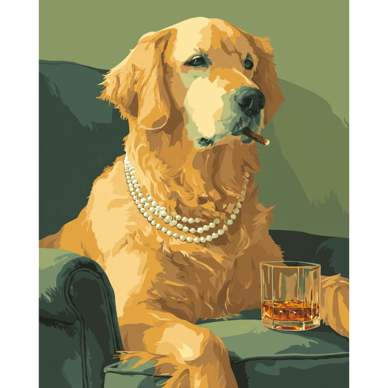 The Socialite Retriever | Paint by Number - Paint by numbers