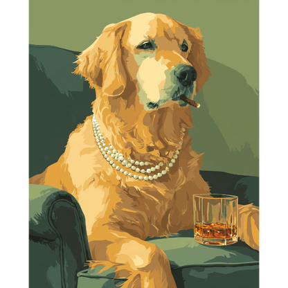 The Socialite Retriever | Paint by Number - Paint by numbers