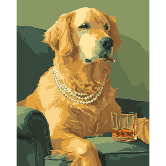 El Retriever Socialité | Pintar por números- Pintar por números