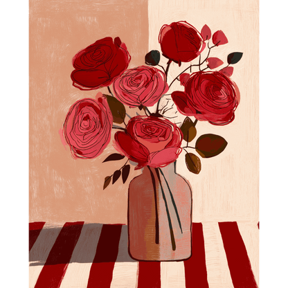 Scarlet Bouquet | Paint by Number- Paint by Numbers