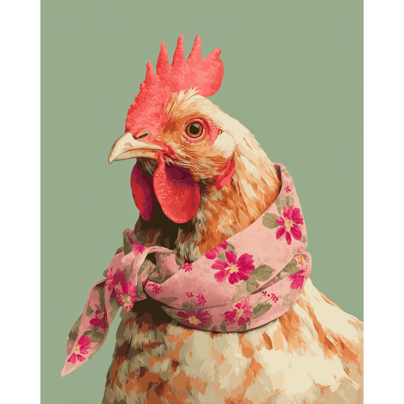 Chicken Portrait | Paint by Number - Paint by numbers