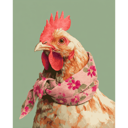 Chicken Portrait | Paint by Number - Paint by numbers