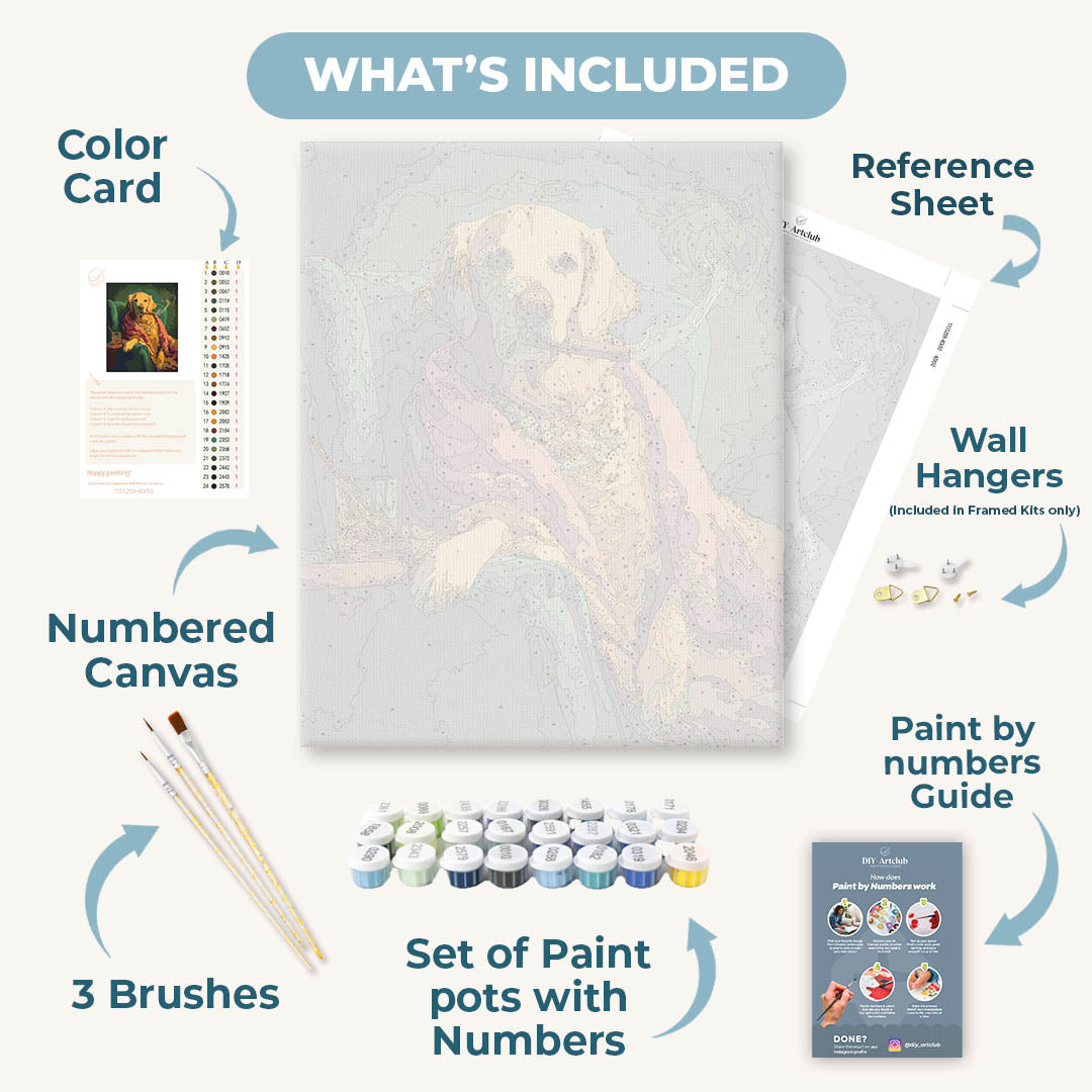 Golden Retriever Royale | Paint by Number
