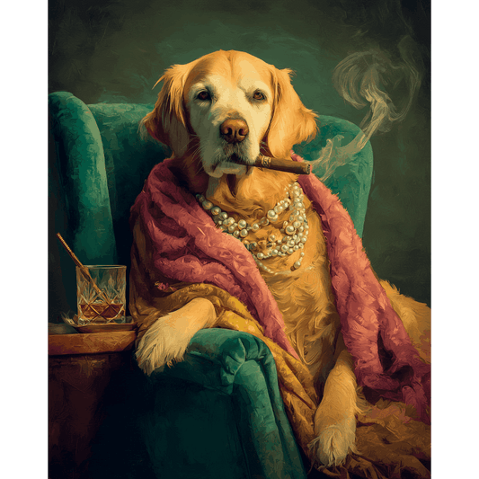 Golden Retriever Royale | Paint by Number- Paint by Numbers