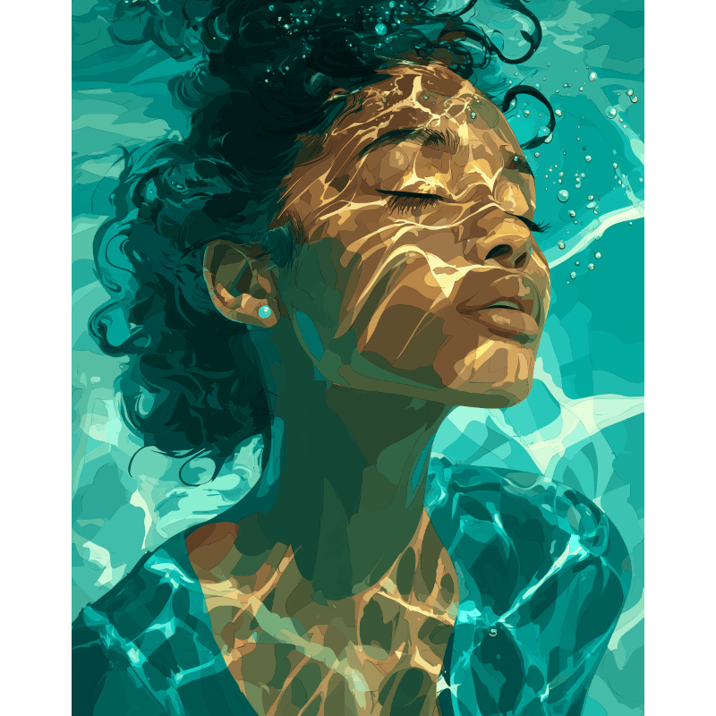 Aqua Glow | Paint by Number- Paint by Numbers