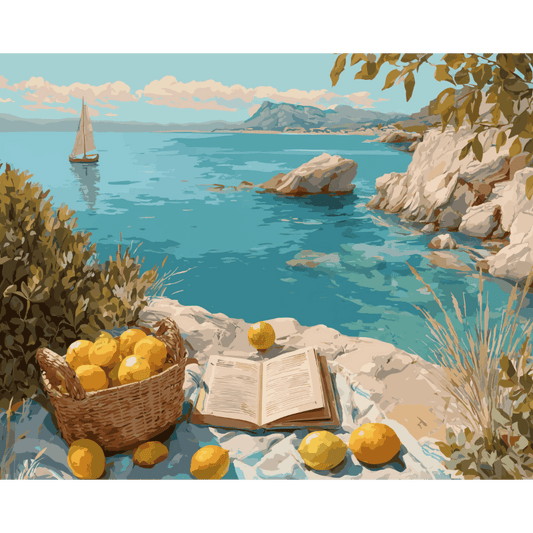 Lemons by the Sea | Paint by Number- Paint by Numbers