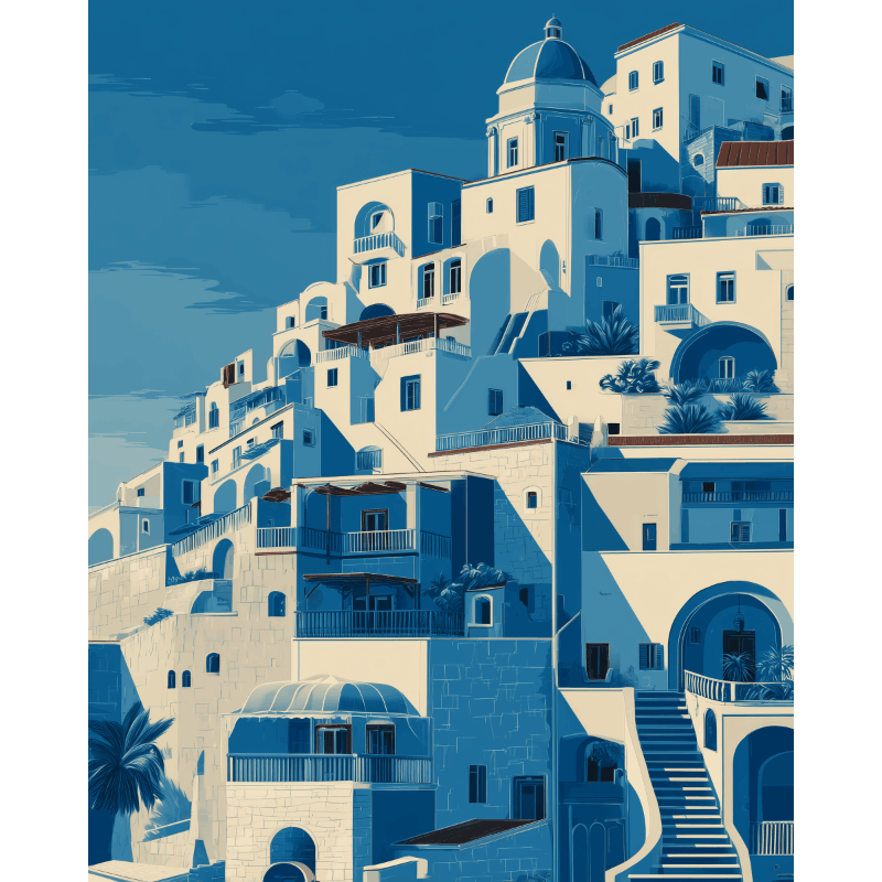 Sininen Positano | Numeromaalaus - Numeromaalaus