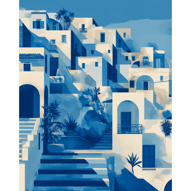 City in Blue | Paint by Number- Paint by Numbers