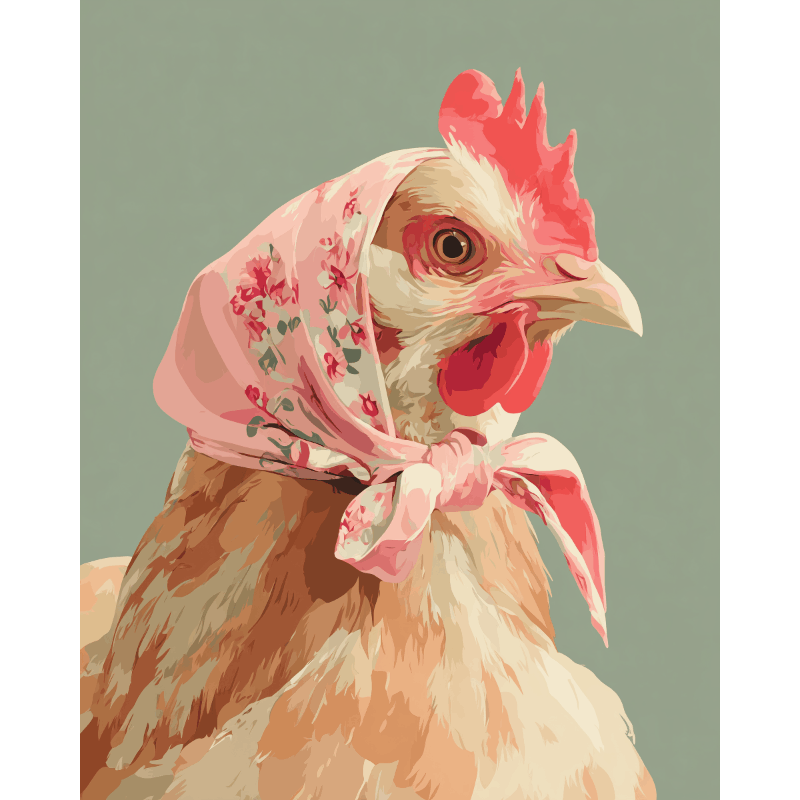 Coquette Chicken | Paint by Number- Paint by Numbers