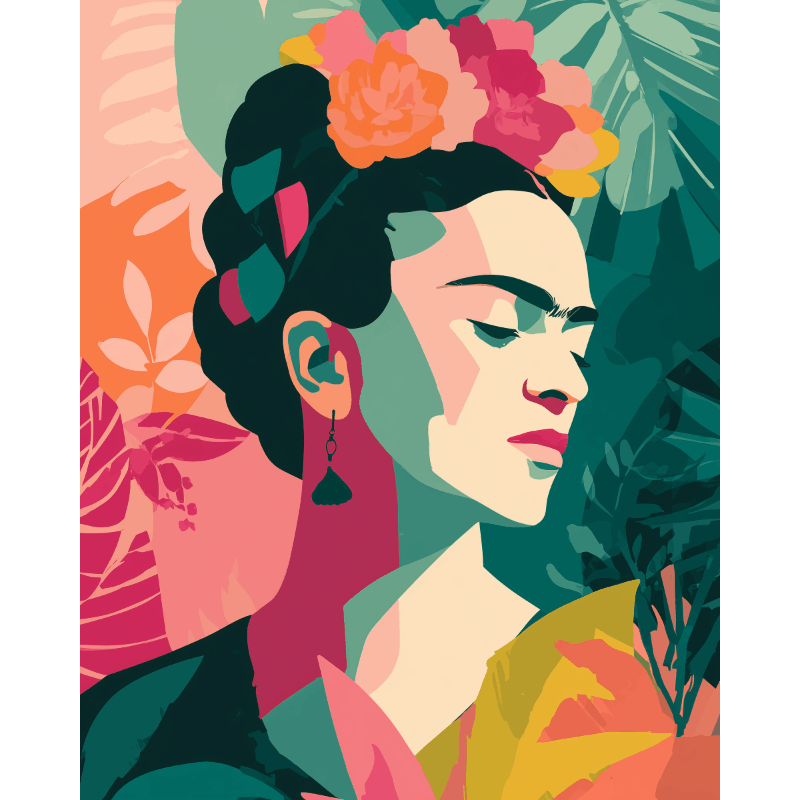 Tropical Frida | Paint by Number- Paint by Numbers