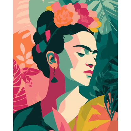 Tropical Frida | Paint by Number- Paint by Numbers