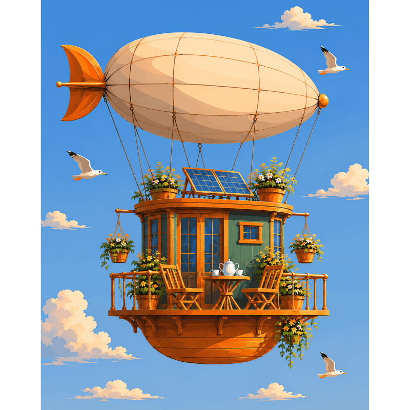 Airship Steambloom | Paint by Number- Paint by Numbers