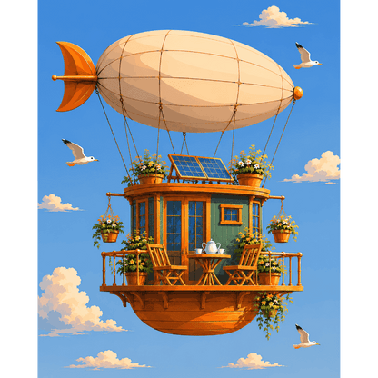 Airship Steambloom | Paint by Number- Paint by Numbers