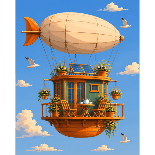 Airship Steambloom | Paint by Number- Paint by Numbers