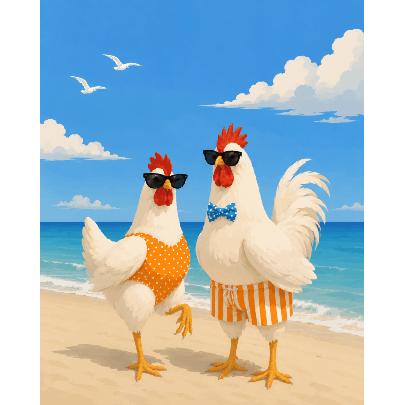 Coastal Clucker | Paint by Number- Paint by Numbers