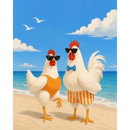 Coastal Clucker | Paint by Number- Paint by Numbers