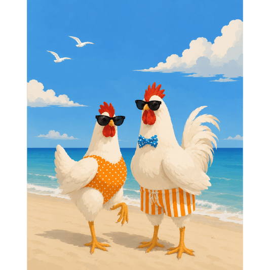 Coastal Clucker | Paint by Number- Paint by Numbers