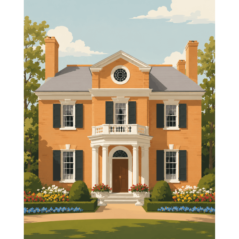 Colonial Home | Paint by Number- Paint by Numbers