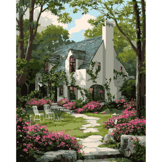 Cottage Garden | Paint by Number- Paint by Numbers