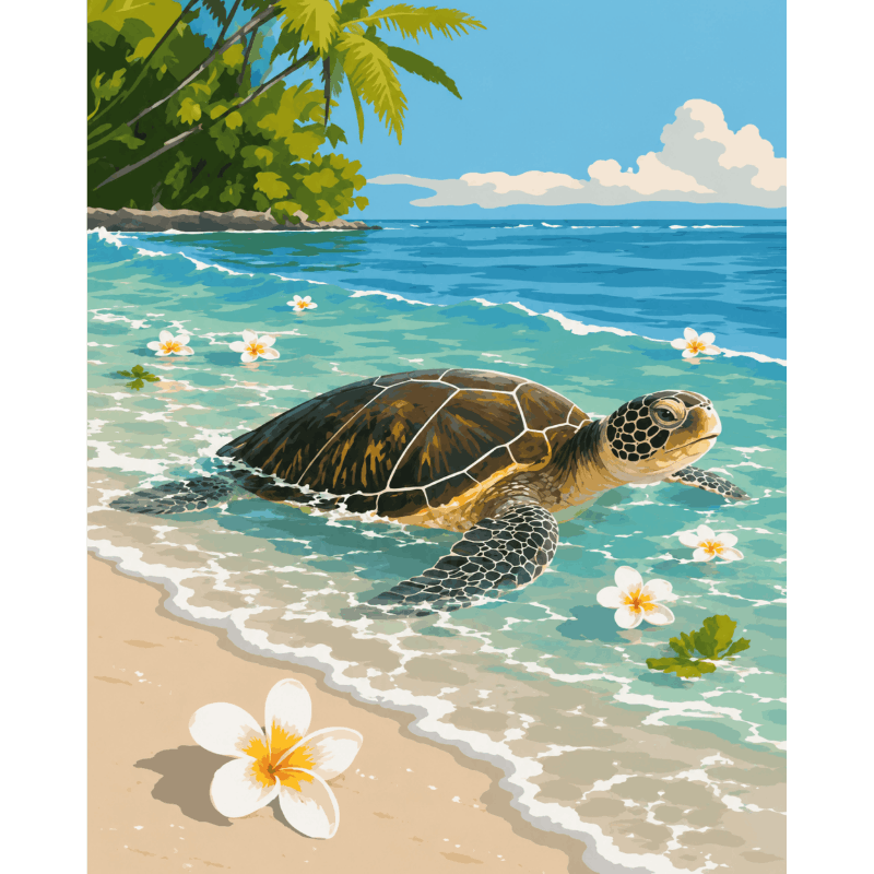 Turtle Bay | Paint by Number- Paint by Numbers