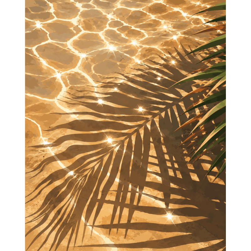 Golden Water Glow | Paint by Number- Paint by Numbers