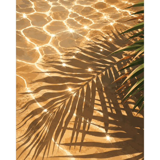 Golden Water Glow | Paint by Number- Paint by Numbers