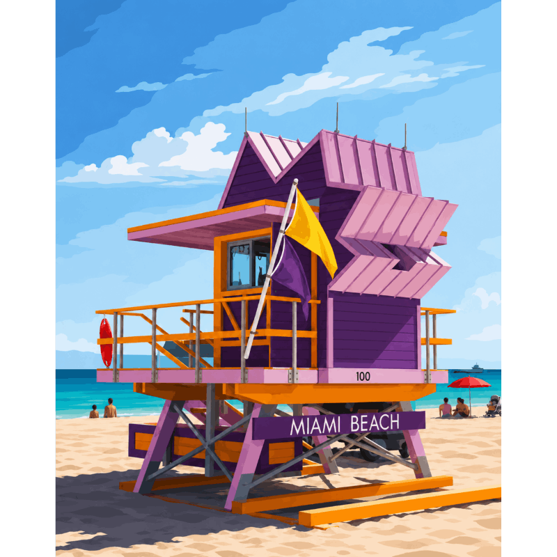 Miami Beach | Paint by Number- Paint by Numbers
